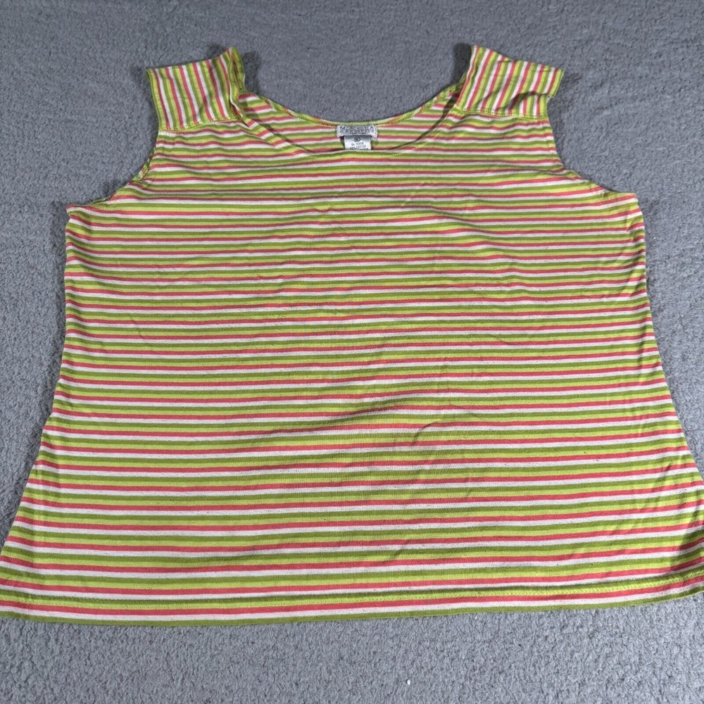 Maria Gabrielle New York Sleeveless Tank Top Women's Size Extra Large Stripe Tee